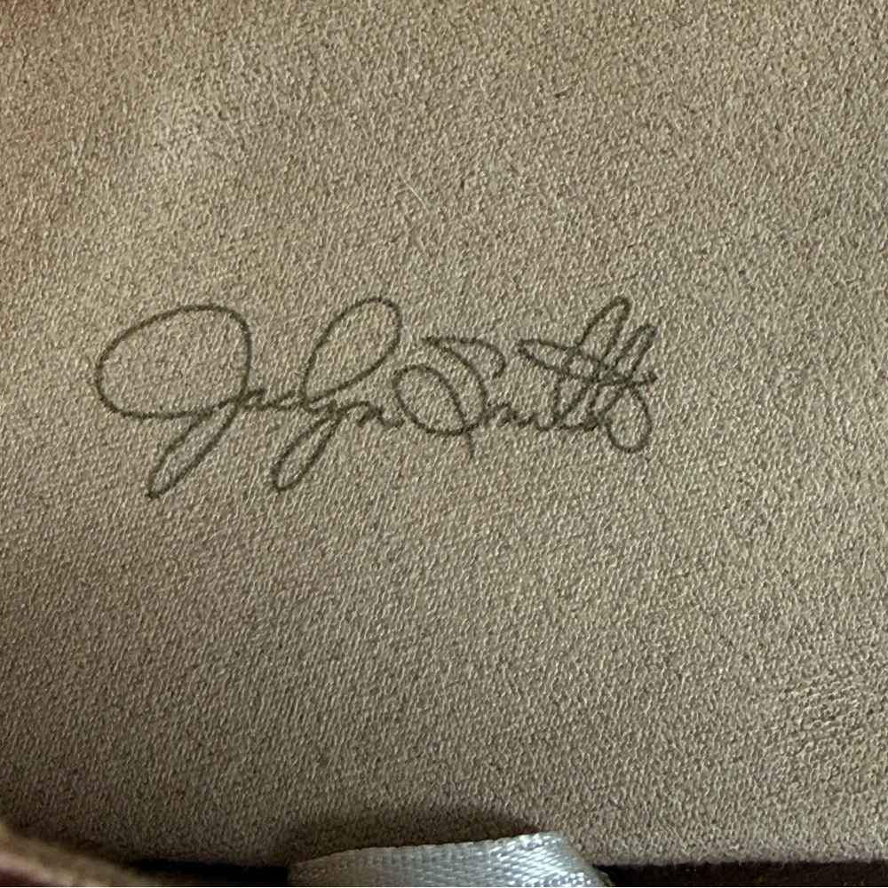 Jaclyn Smith Faux Suede Sequin Toe Flats Cognac Brown Size 9M